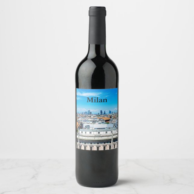 Étiquette Pour Bouteilles De Vin Ciel de Milan (Devant)