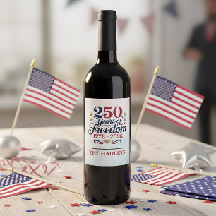 Étiquette Pour Bouteilles De Vin Ciel du 250e anniversaire de l'Amérique
