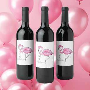 Étiquette Pour Bouteilles De Vin Cinquante et fabuleux Dessous de verre de Flamant 