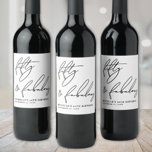 Étiquette Pour Bouteilles De Vin Cinquante et Fantastique Fête d'anniversaire des 5