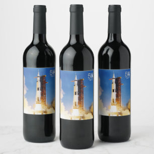 Étiquette Pour Bouteilles De Vin cinquantième Alunissage d'Apollo 11