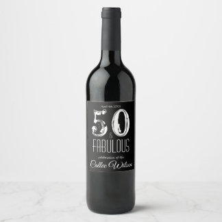 Étiquette Pour Bouteilles De Vin Cinquantième anniversaire Fête de la vie