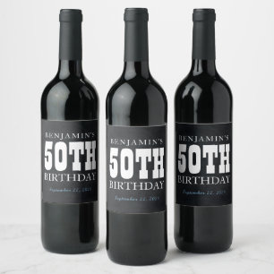 Étiquette Pour Bouteilles De Vin Cinquantième tableau moderne rustique