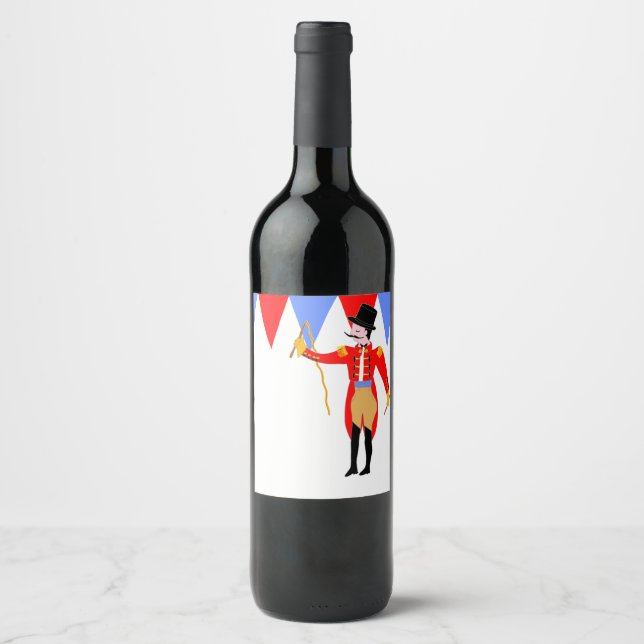 Étiquette Pour Bouteilles De Vin Circus Ring Master Cirque Party (Devant)