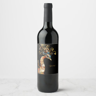 Étiquette Pour Bouteilles De Vin Cirque carnaval paon vintage personnalisé