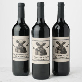 Étiquette Pour Bouteilles De Vin Cirque vintage | Thème du Carnaval hanté Halloween