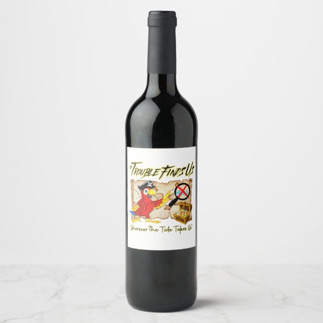 Étiquette Pour Bouteilles De Vin citation de perroquet de pirates (Devant)