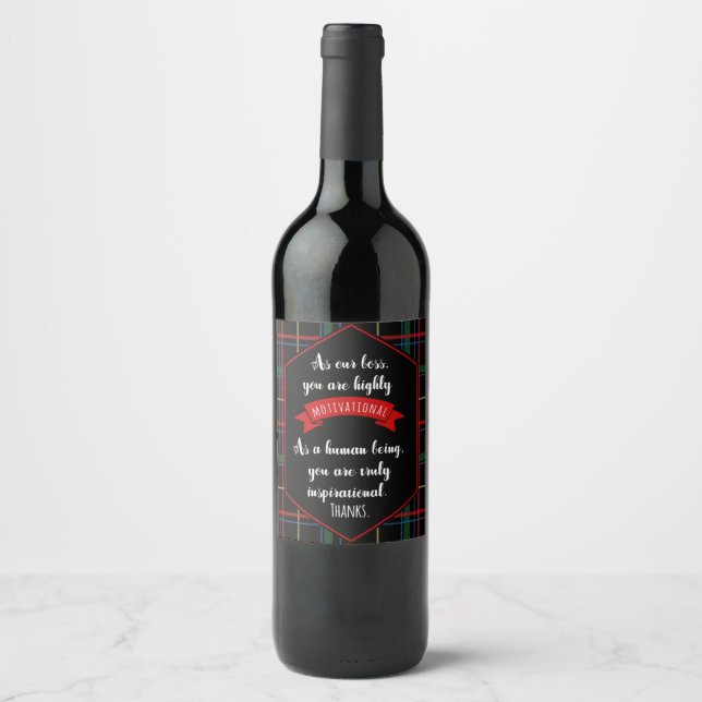 Étiquette Pour Bouteilles De Vin Citation du patron (Devant)