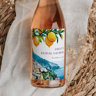 Étiquette Pour Bouteilles De Vin Citron Citrus Amalfi Coast Fête des mariées
