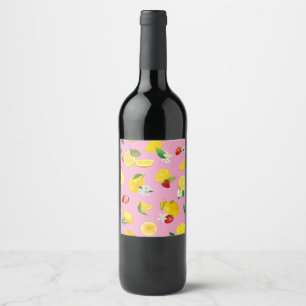 Étiquette Pour Bouteilles De Vin Citron et fraise 1