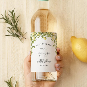 Étiquette Pour Bouteilles De Vin Citron jaune Sorrento Fête des mariées méditerrané