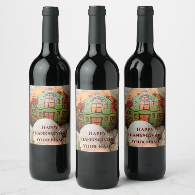 Étiquette Pour Bouteilles De Vin Citrouille (Bouteilles)