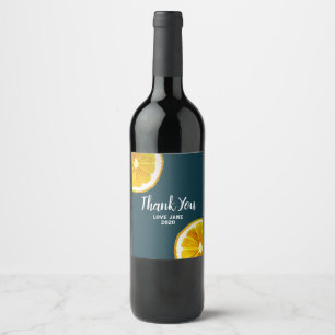 Étiquette Pour Bouteilles De Vin Citrus citron moderne merci cadeau