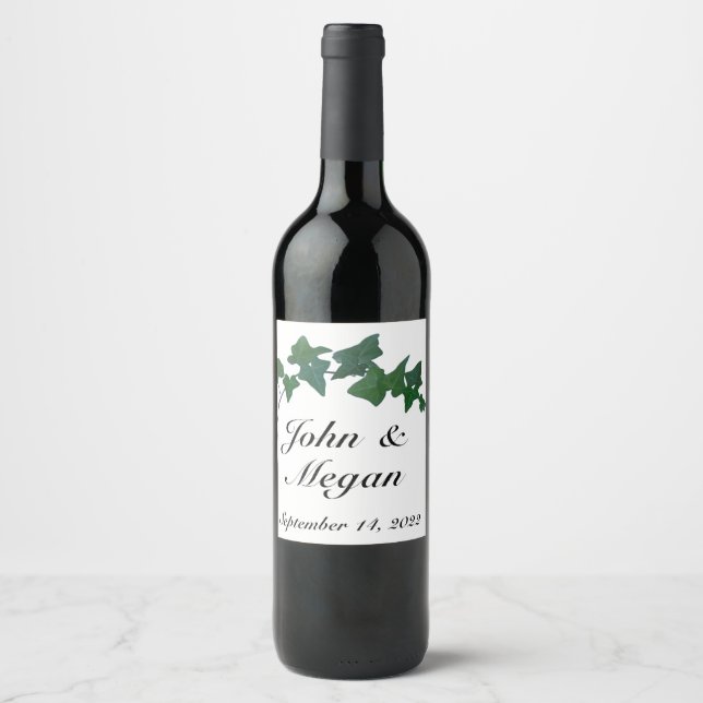 Étiquette Pour Bouteilles De Vin Classique Vert Anglais Ivy (Devant)