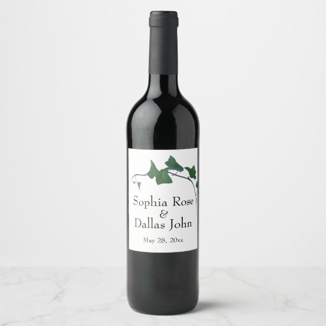 Étiquette Pour Bouteilles De Vin Classique Vert Anglais Ivy (Devant)