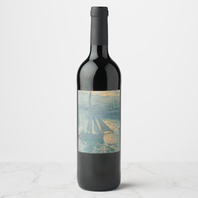 Étiquette Pour Bouteilles De Vin Claude Monet - Lever du soleil (Devant)