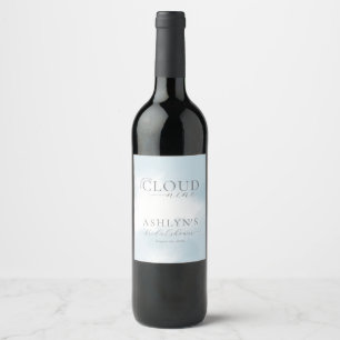 Étiquette Pour Bouteilles De Vin Cloud Neuf Fête des mariées Étiquette à vin