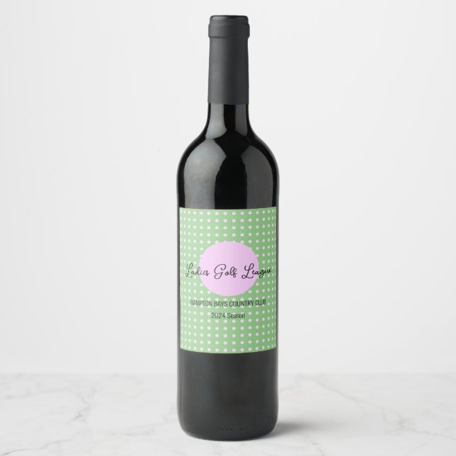 Étiquette Pour Bouteilles De Vin Club de golf pour dames (Devant)