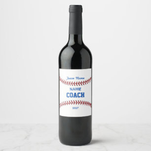 Étiquette Pour Bouteilles De Vin Coach Baseball Sport