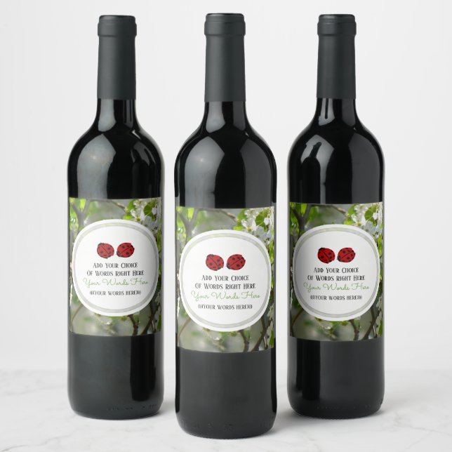 Étiquette Pour Bouteilles De Vin Coccinelle (Bouteilles)