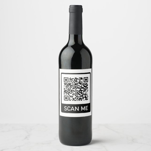 Étiquette Pour Bouteilles De Vin Code QR personnalisé pour entreprise  (Devant)