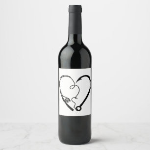 Étiquette Pour Bouteilles De Vin Coeur de la baie de pêche