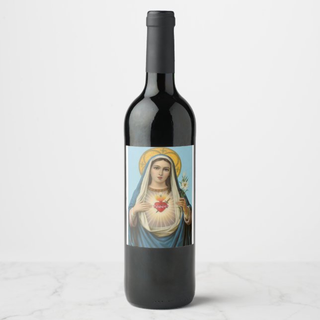 Étiquette Pour Bouteilles De Vin Coeur de Marie Notre-Dame Sainte-Marie Mère de Die (Devant)