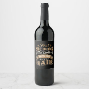 Étiquette Pour Bouteilles De Vin Coiffeur Coiffeur Cadeau