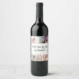 Étiquette Pour Bouteilles De Vin Collage photo de la proposition de la servante