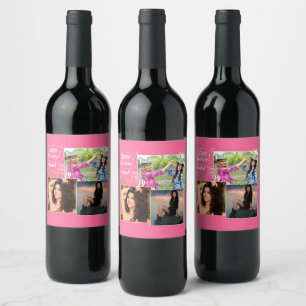 Étiquette Pour Bouteilles De Vin Collage photo d'un ami sur mesure