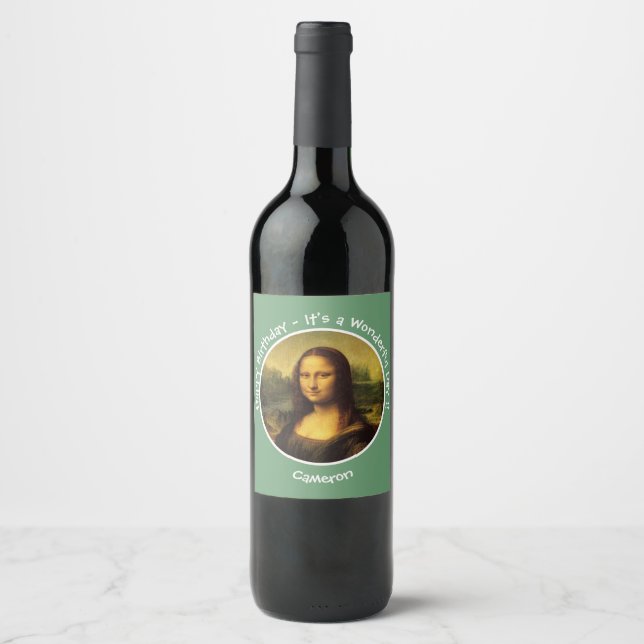 Étiquette Pour Bouteilles De Vin Collection Leonardo da Vinci Mona Lisa (Devant)
