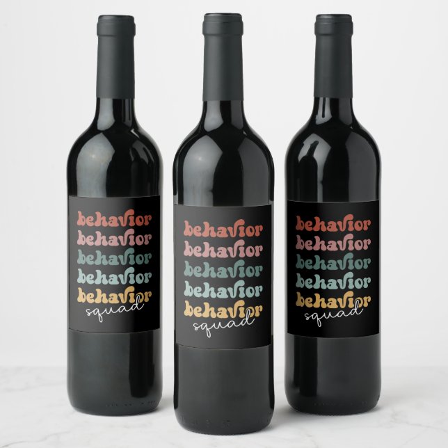 Étiquette Pour Bouteilles De Vin Comportement rétro Squad (Bouteilles)