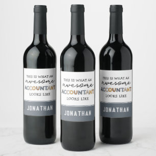 Étiquette Pour Bouteilles De Vin Comptable personnalisé Funny Comptable génial