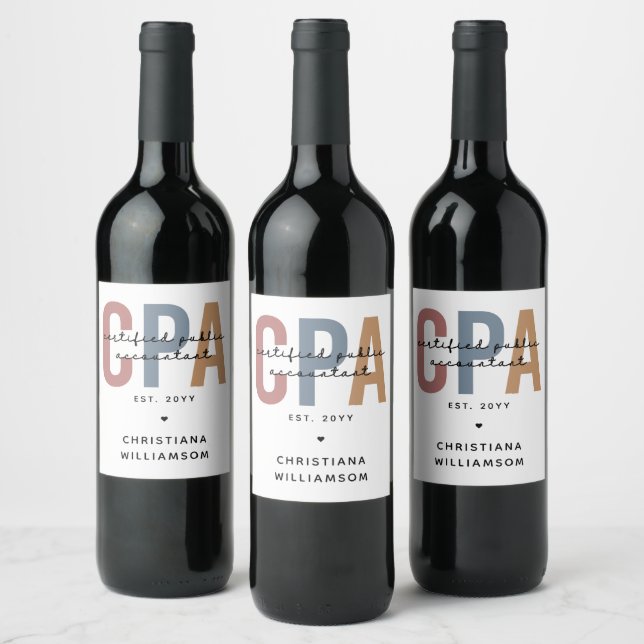 Étiquette Pour Bouteilles De Vin Comptable Public Certifié CPA Retro (Bouteilles)