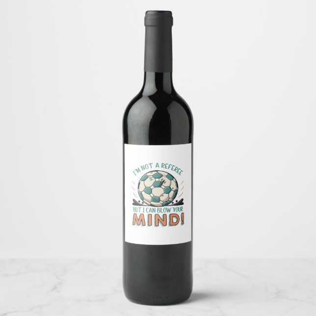 Étiquette Pour Bouteilles De Vin Conception amusante de football (Devant)