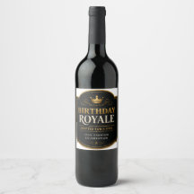 Conception d'étiquette de vin Birthday Royale