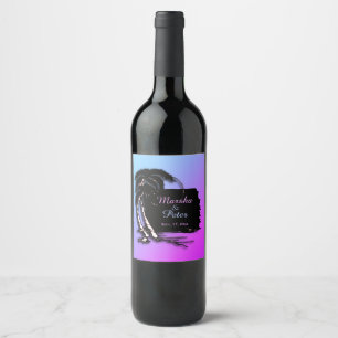 Étiquette Pour Bouteilles De Vin Conception tropicale Noms et date uniques
