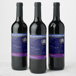 Étiquette Pour Bouteilles De Vin Constellation de l'hémisphère Nord Ursa mineure