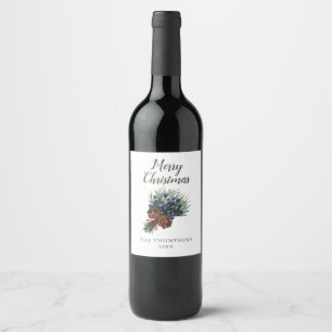 Étiquette Pour Bouteilles De Vin Conte de pin de Noël
