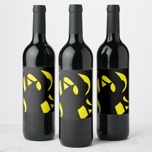 Étiquette Pour Bouteilles De Vin Contemporain Jaune / Noir (Bouteilles)
