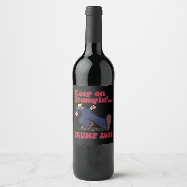 Étiquette Pour Bouteilles De Vin Continuer sur Trumpin (Devant)