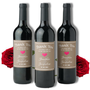 Étiquette Pour Bouteilles De Vin Cool moderne, Rustique Chic Mariage Les faveurs de