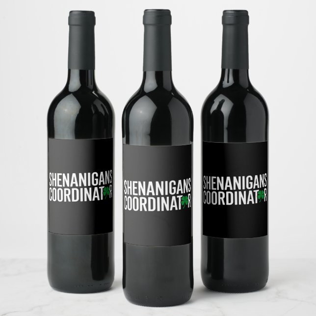Étiquette Pour Bouteilles De Vin Coordonnateur de farces de la Saint-Patrick (Bouteilles)