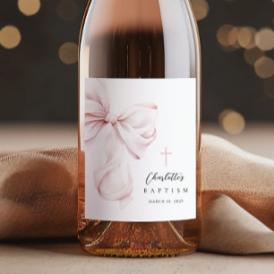 Étiquette Pour Bouteilles De Vin Coquette Bow Baptême