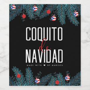 Étiquette Pour Bouteilles De Vin Coquito De Navidad