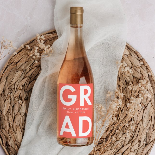 Étiquette Pour Bouteilles De Vin Corail | Graduation Gras (Créateur téléchargé)