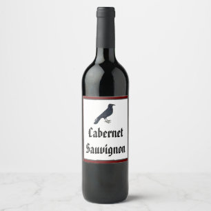 Étiquette Pour Bouteilles De Vin Corbeau