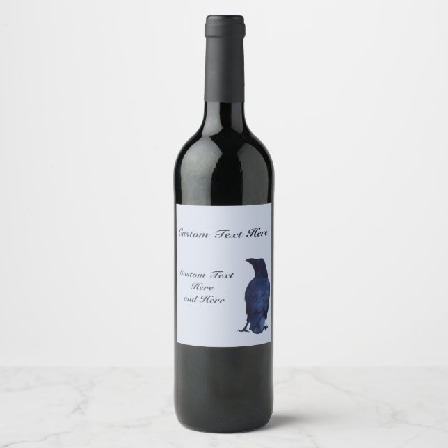 Étiquette Pour Bouteilles De Vin Corneille personnalisable (Devant)