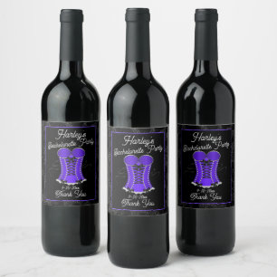 Étiquette Pour Bouteilles De Vin Corset Violet Coquin