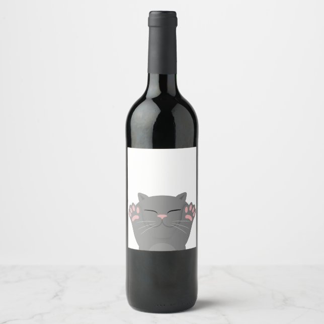 Étiquette Pour Bouteilles De Vin Couchage de chat (Devant)